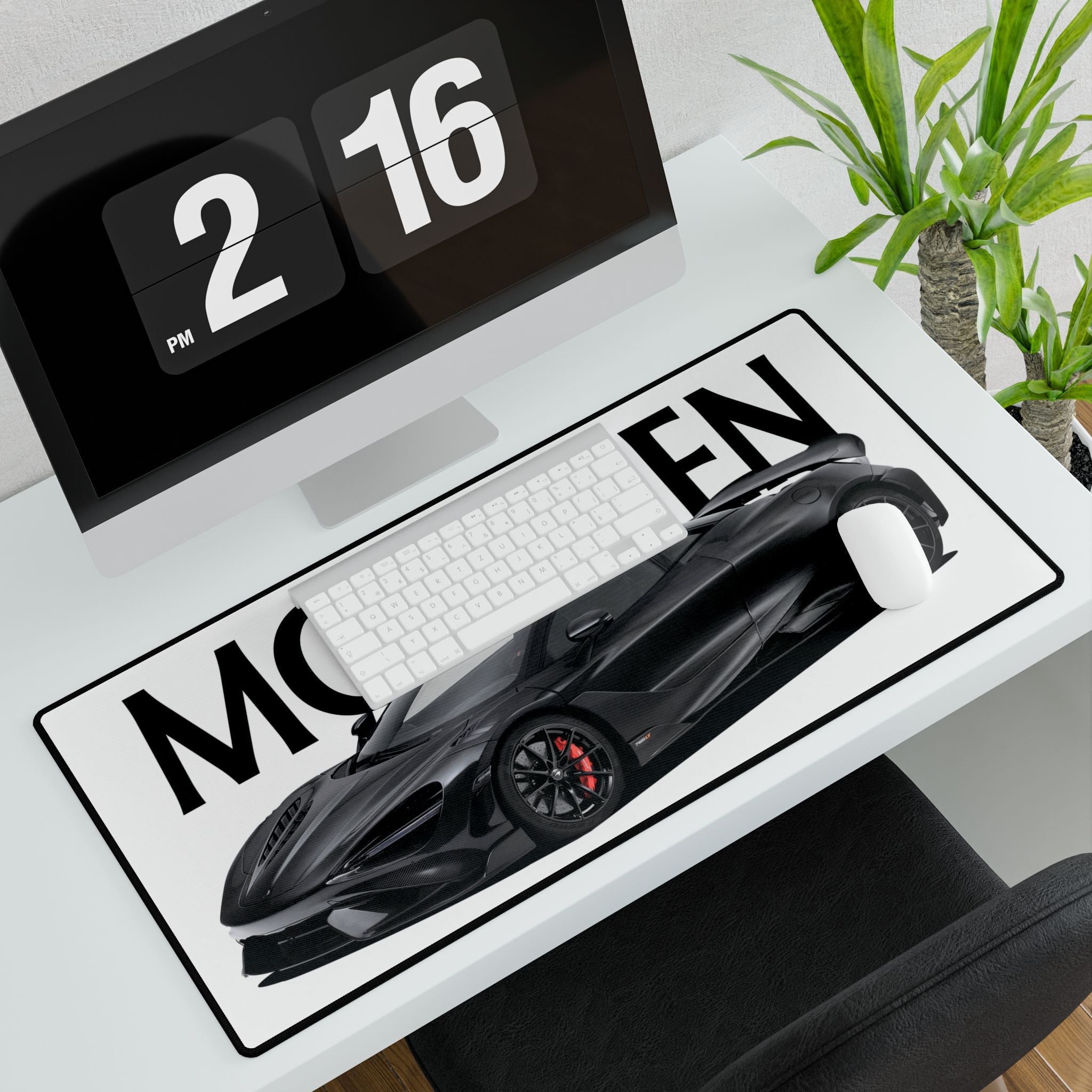 McLaren Supercar Desk Mat — Black Sports Car Gaming Mousepad - Etna Gift