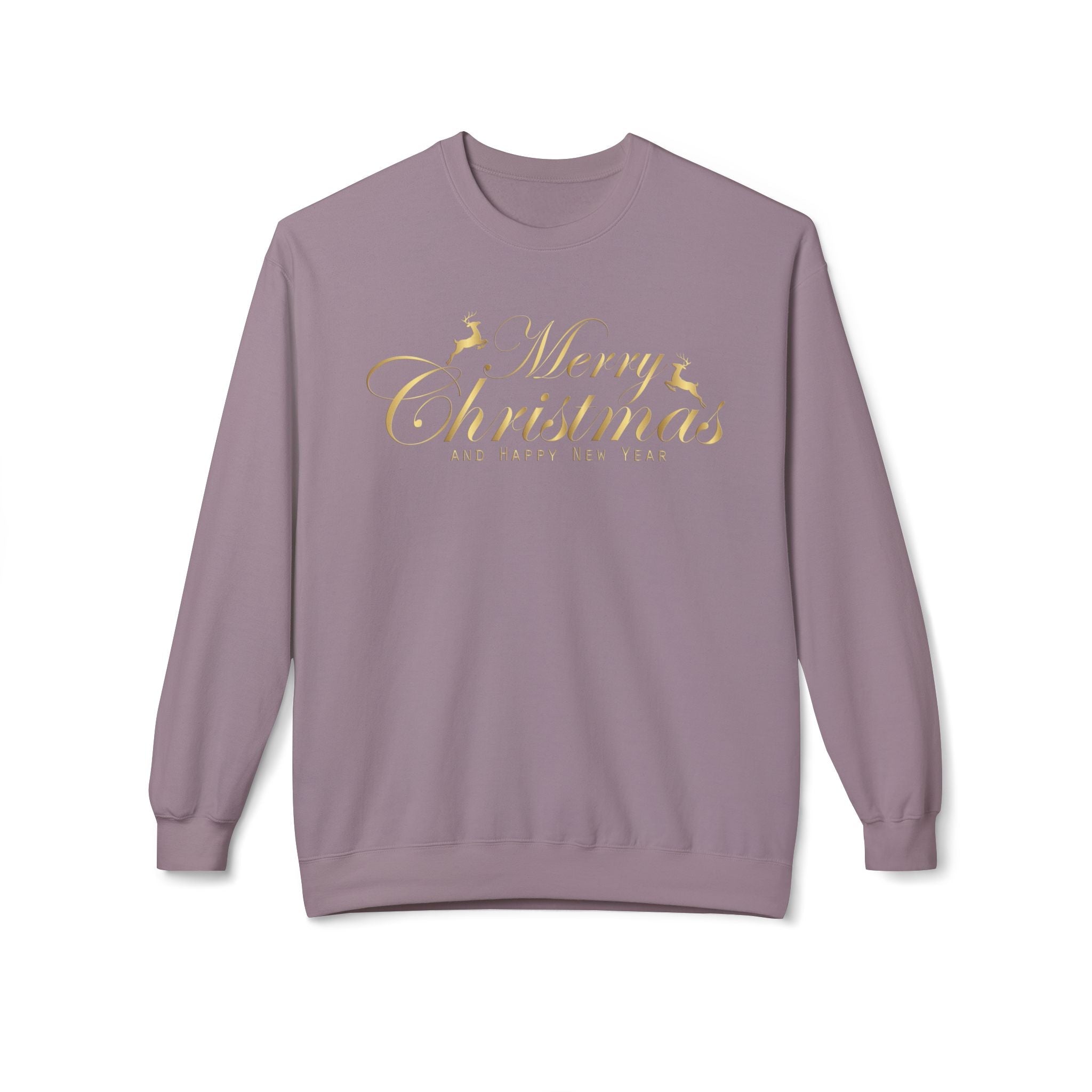 Merry Christmas gold script Sweatshirt Holiday Noel glitter lettering - Etna Gift