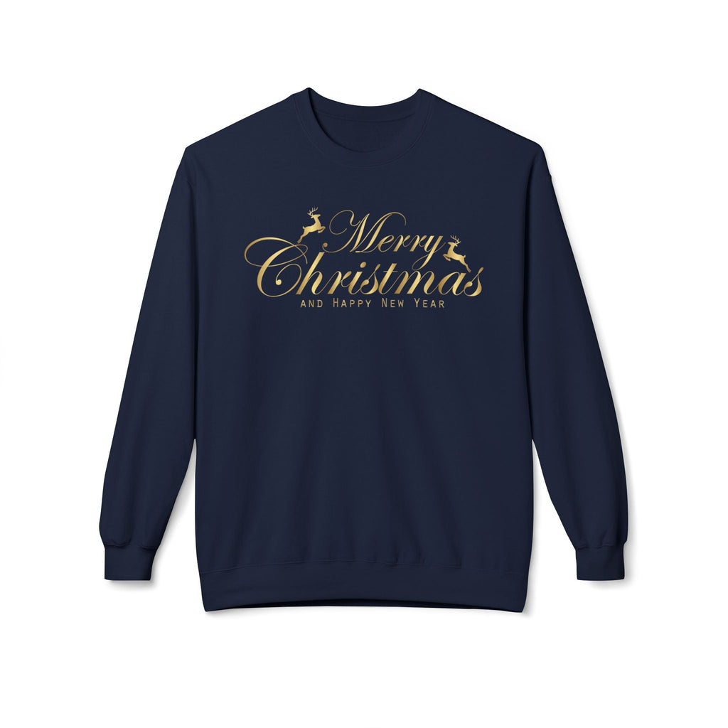 Merry Christmas gold script Sweatshirt Holiday Noel glitter lettering - Etna Gift
