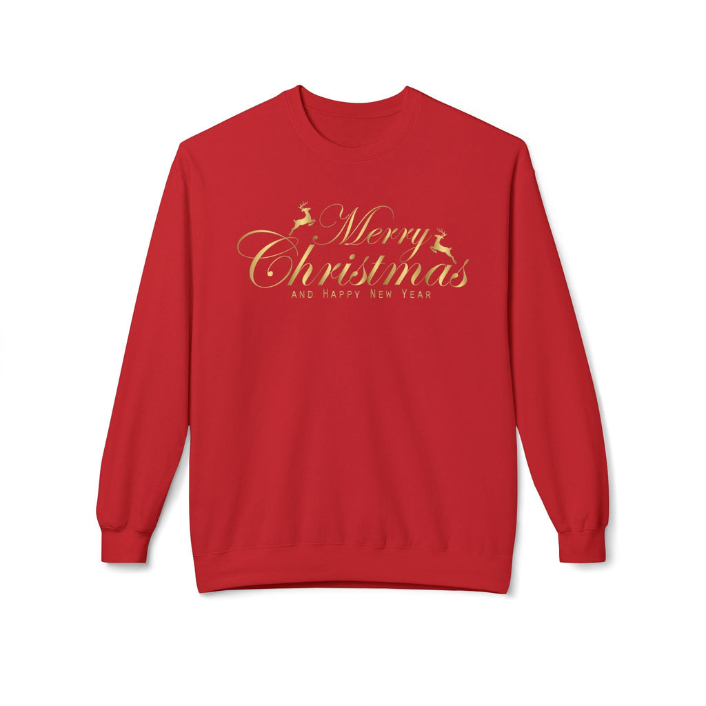 Merry Christmas gold script Sweatshirt Holiday Noel glitter lettering - Etna Gift