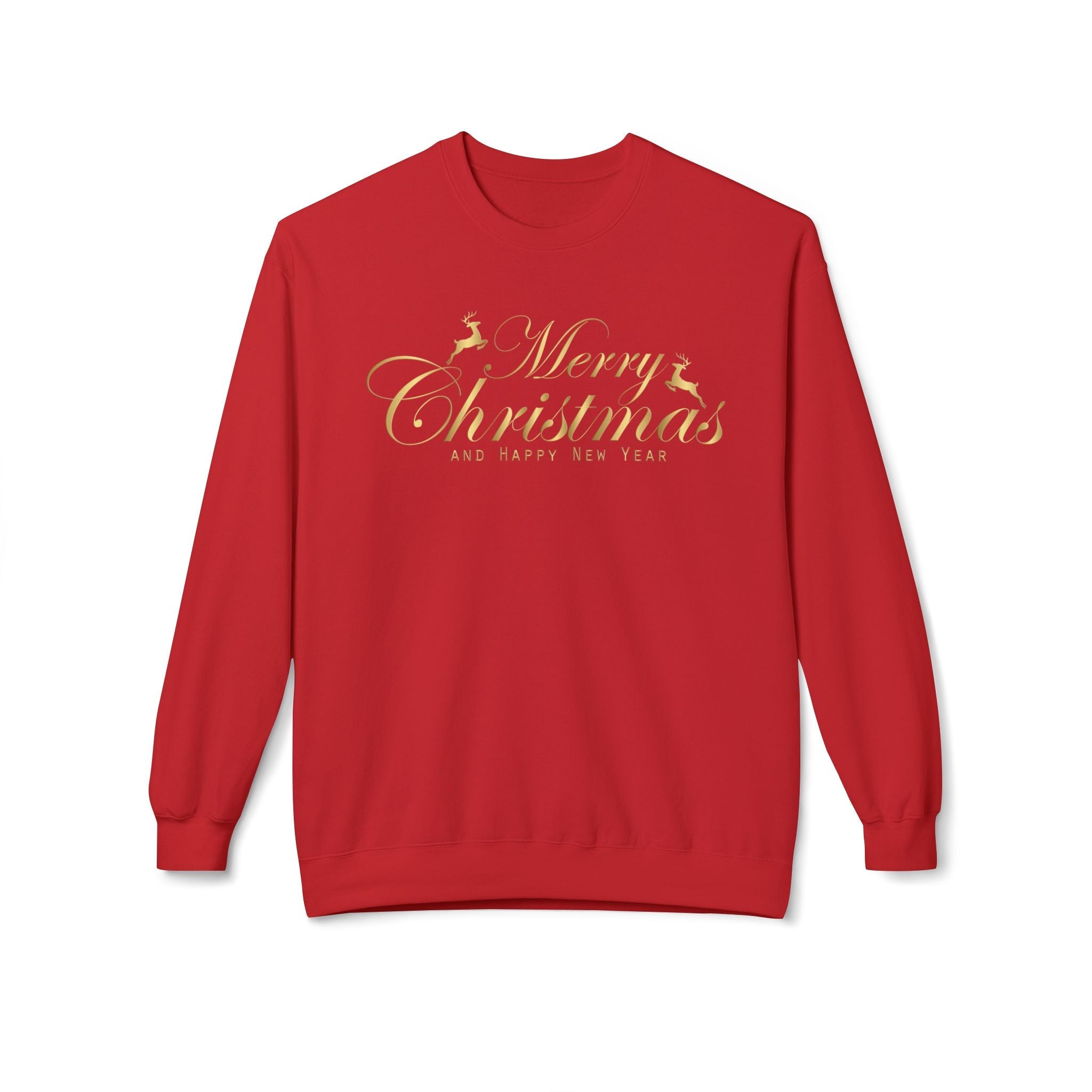 Merry Christmas gold script Sweatshirt Holiday Noel glitter lettering - Etna Gift