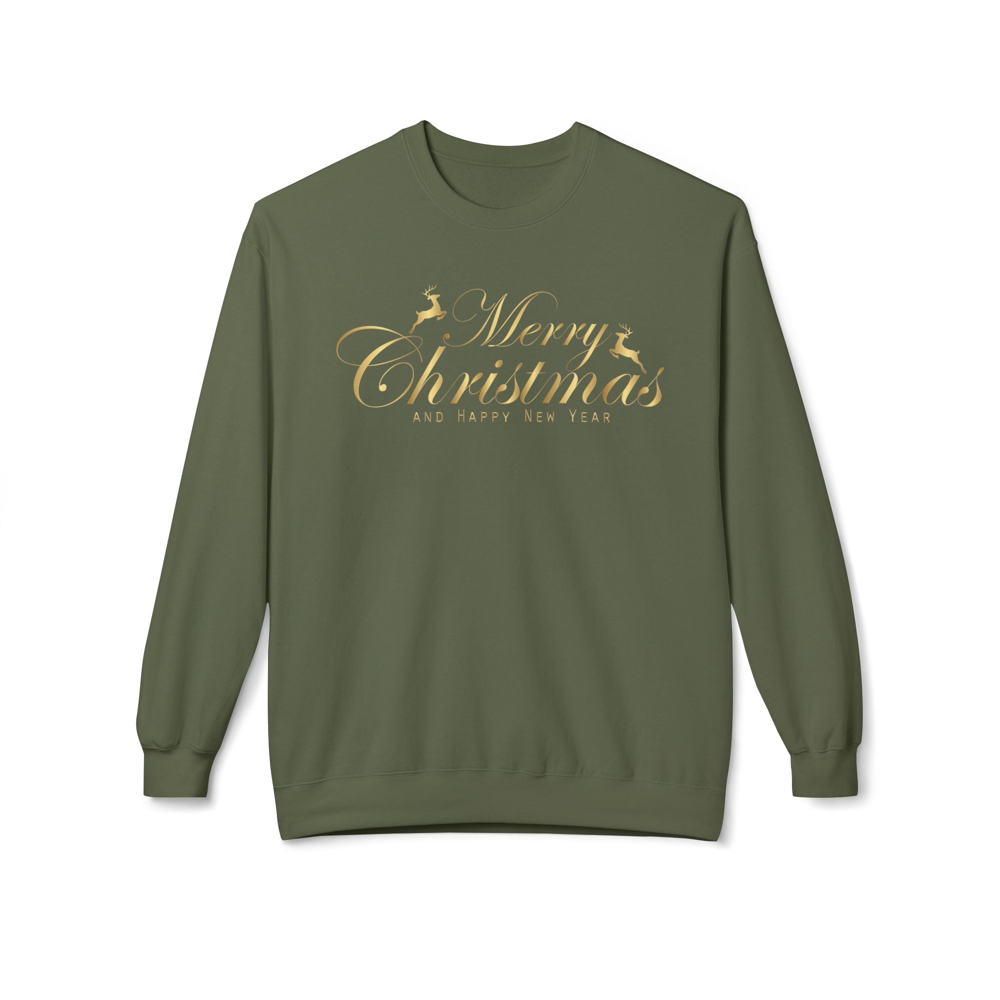 Merry Christmas gold script Sweatshirt Holiday Noel glitter lettering - Etna Gift