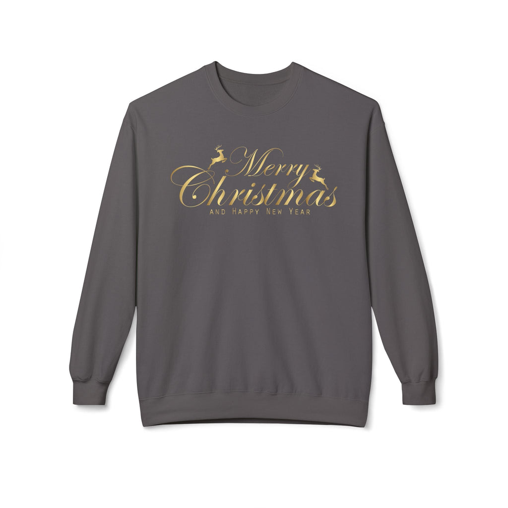 Merry Christmas gold script Sweatshirt Holiday Noel glitter lettering - Etna Gift