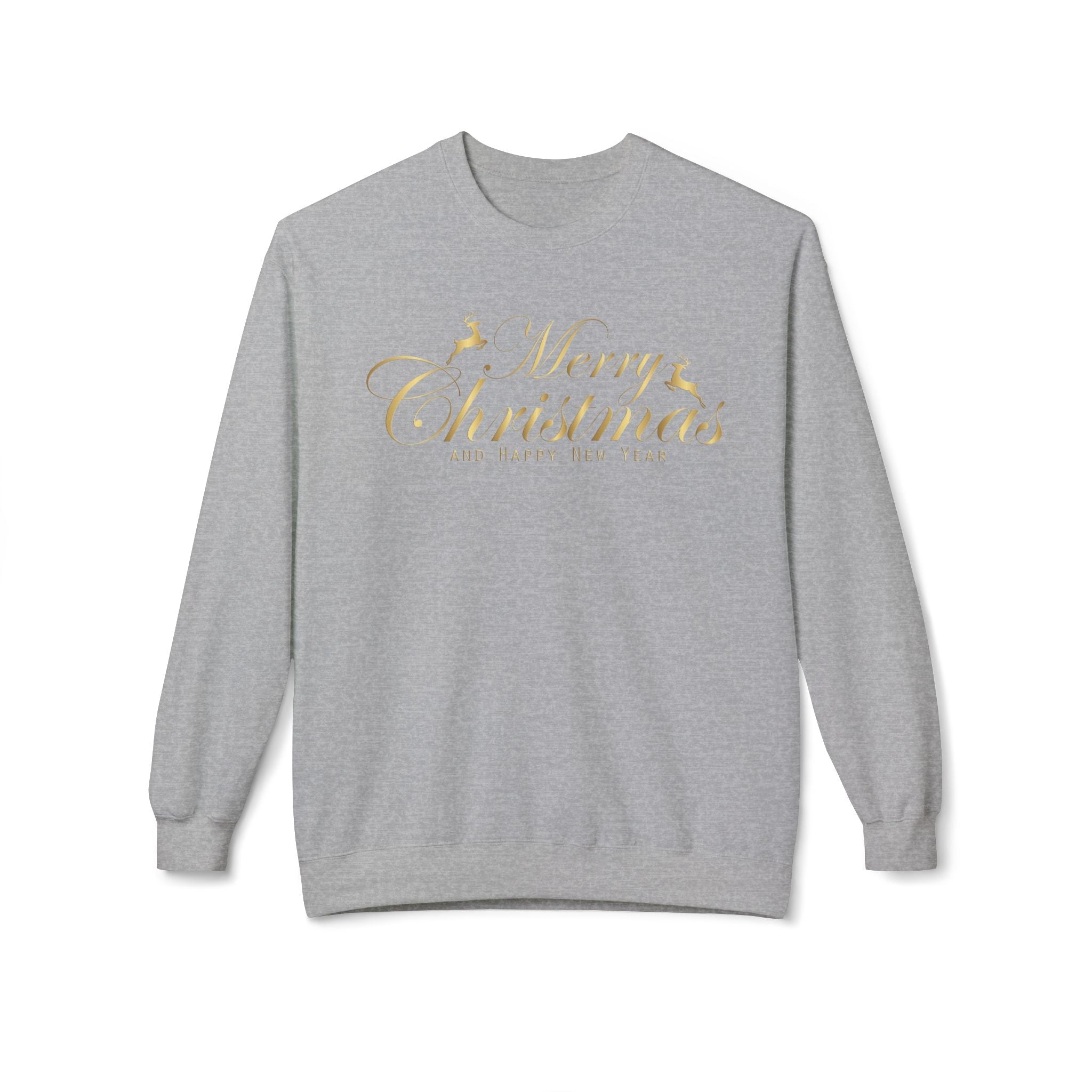Merry Christmas gold script Sweatshirt Holiday Noel glitter lettering - Etna Gift