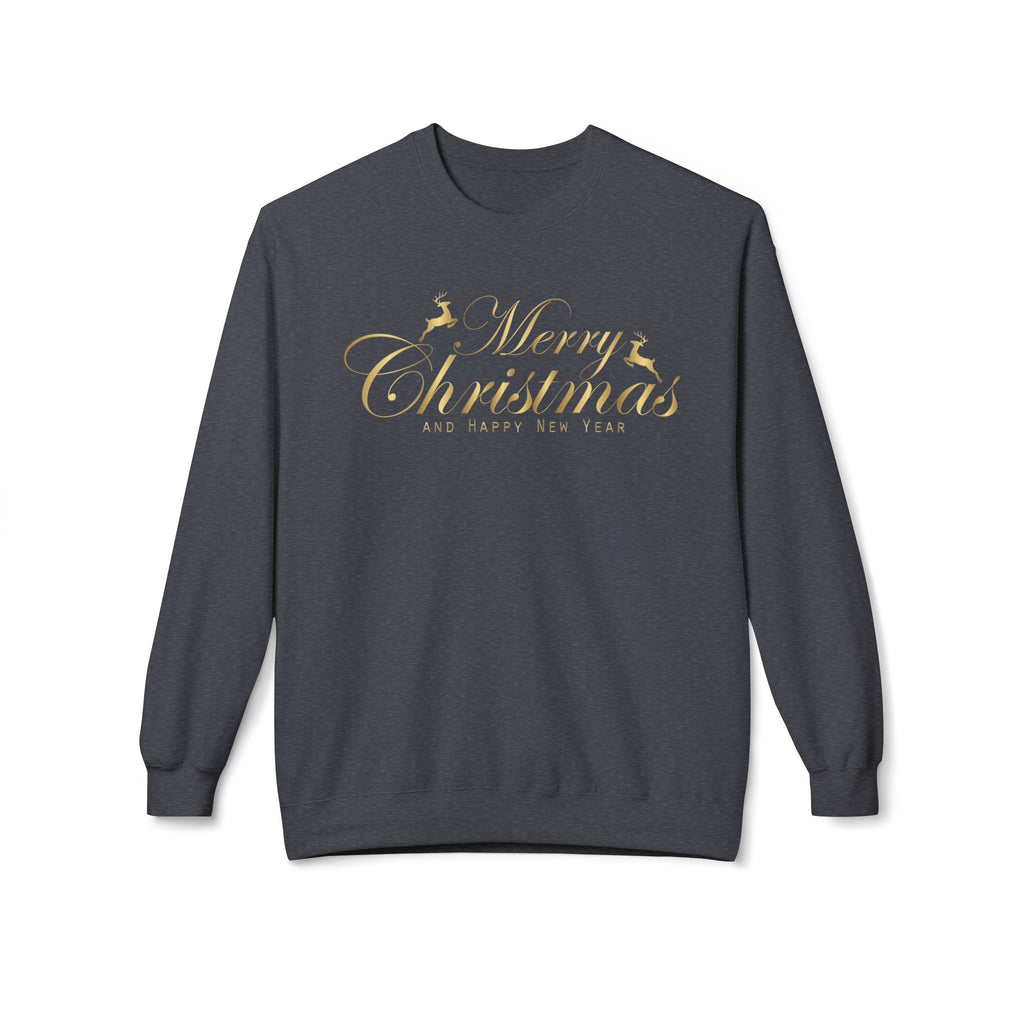 Merry Christmas gold script Sweatshirt Holiday Noel glitter lettering - Etna Gift