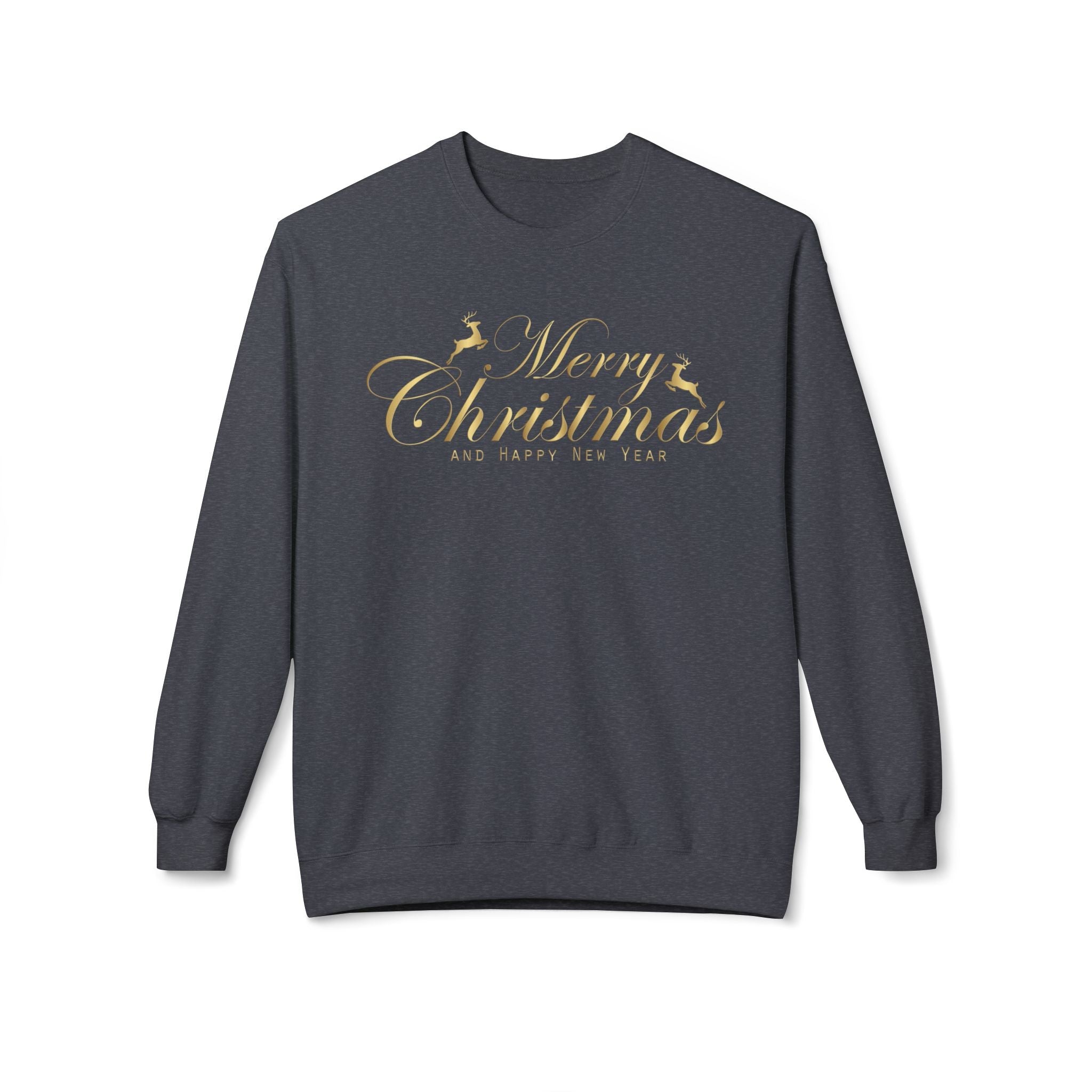 Merry Christmas gold script Sweatshirt Holiday Noel glitter lettering - Etna Gift