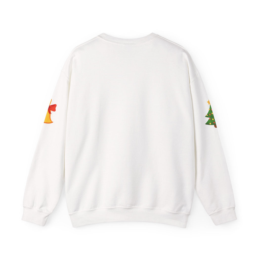 Merry Christmas script candy cane Sweatshirt | Christmas tree sleeve design - Etna Gift