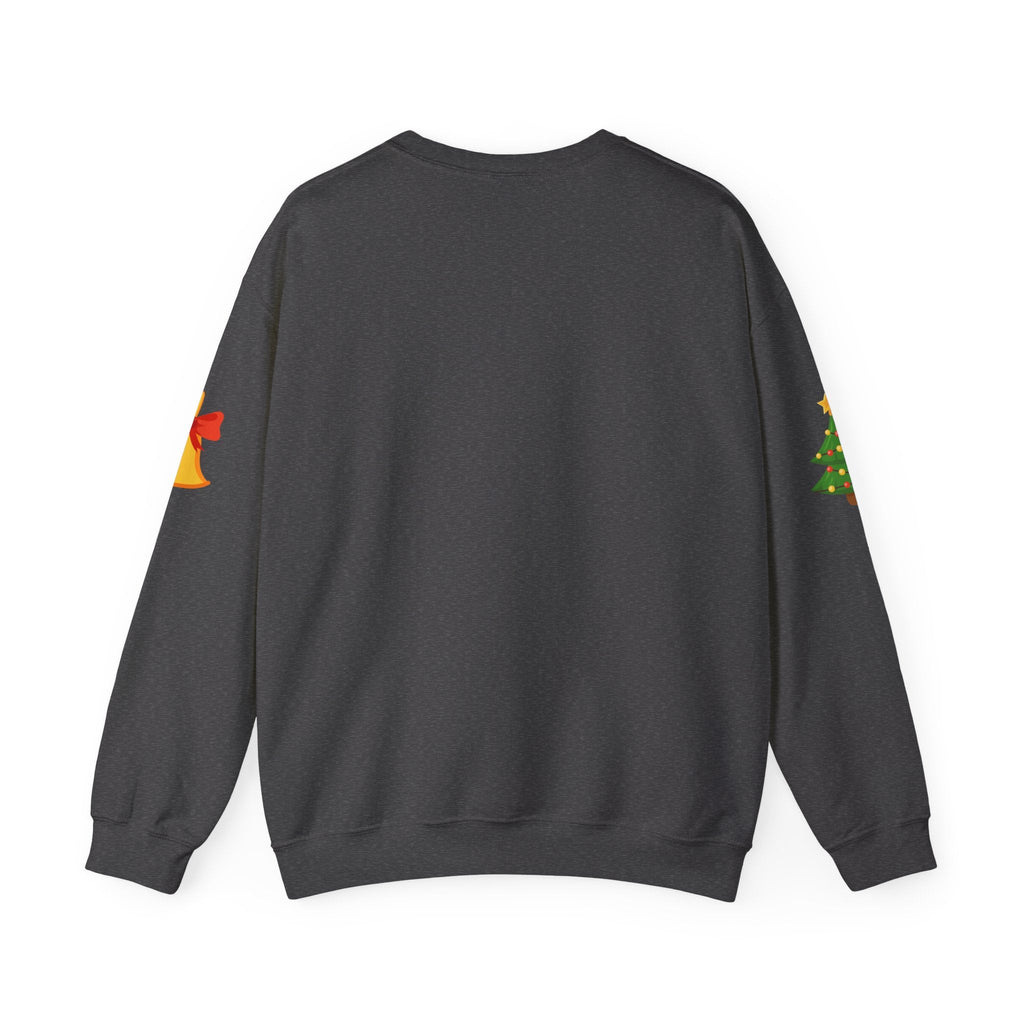 Merry Christmas script candy cane Sweatshirt | Christmas tree sleeve design - Etna Gift
