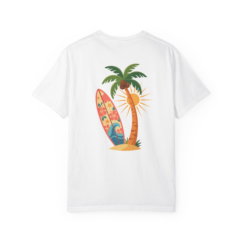 Miami Palm Beach T-Shirt — Retro Surfboard & Pink Palm Tee - Etna Gift