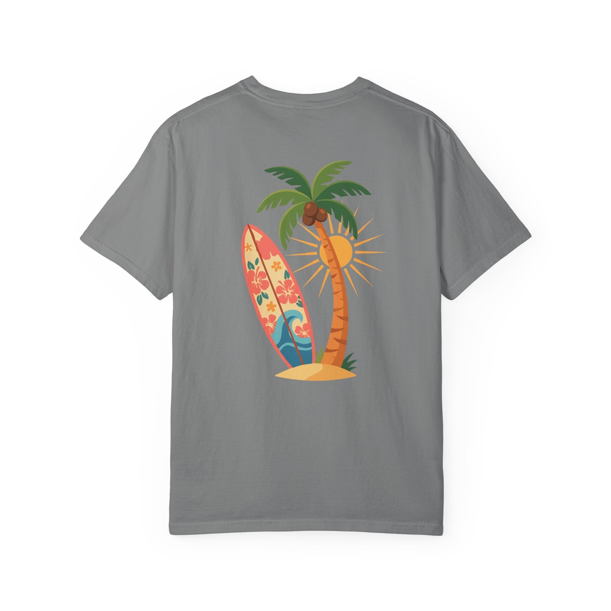 Miami Palm Beach T-Shirt — Retro Surfboard & Pink Palm Tee - Etna Gift