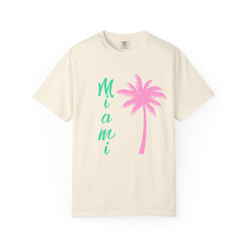 Miami Palm Beach T-Shirt — Retro Surfboard & Pink Palm Tee - Etna Gift