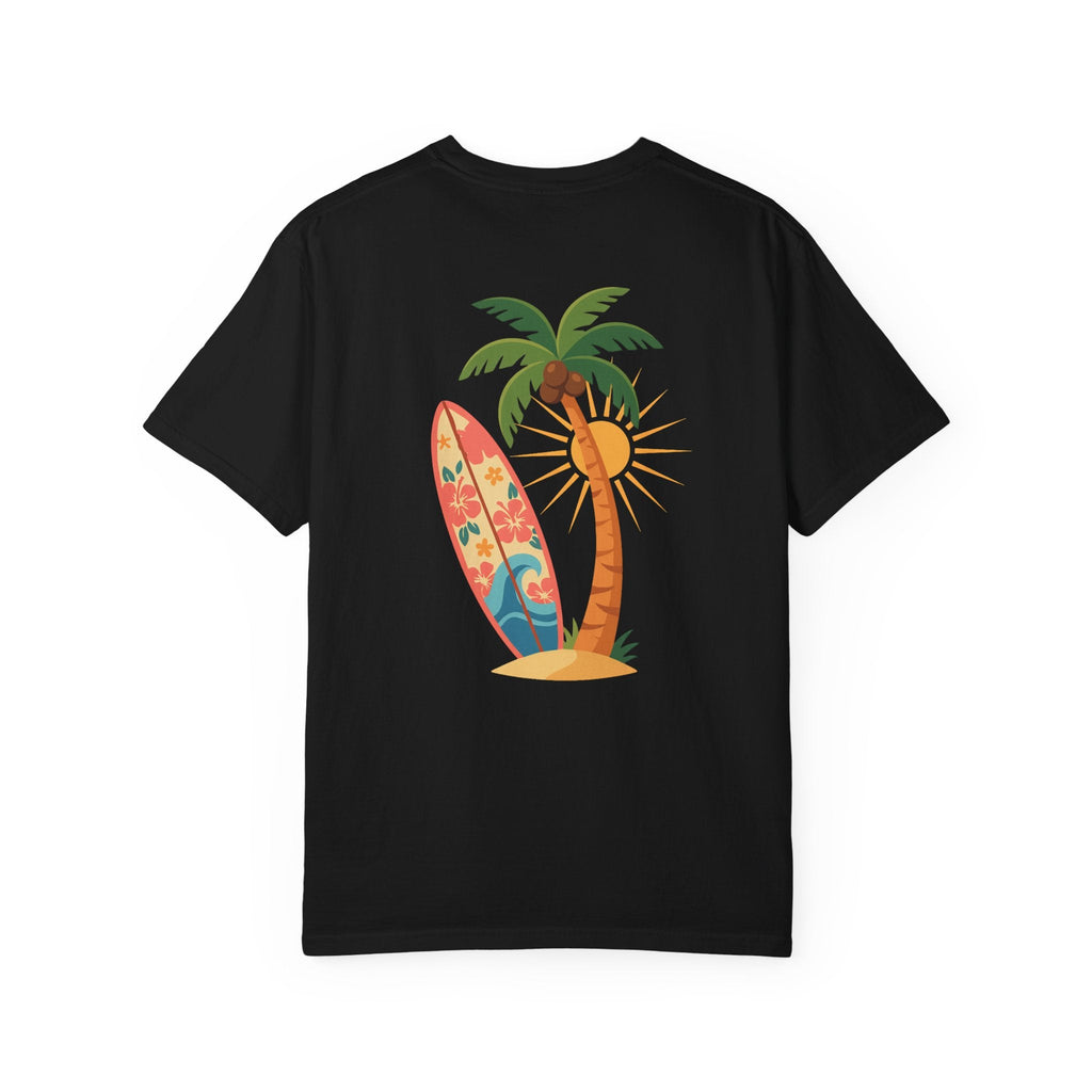 Miami Palm Beach T-Shirt — Retro Surfboard & Pink Palm Tee - Etna Gift