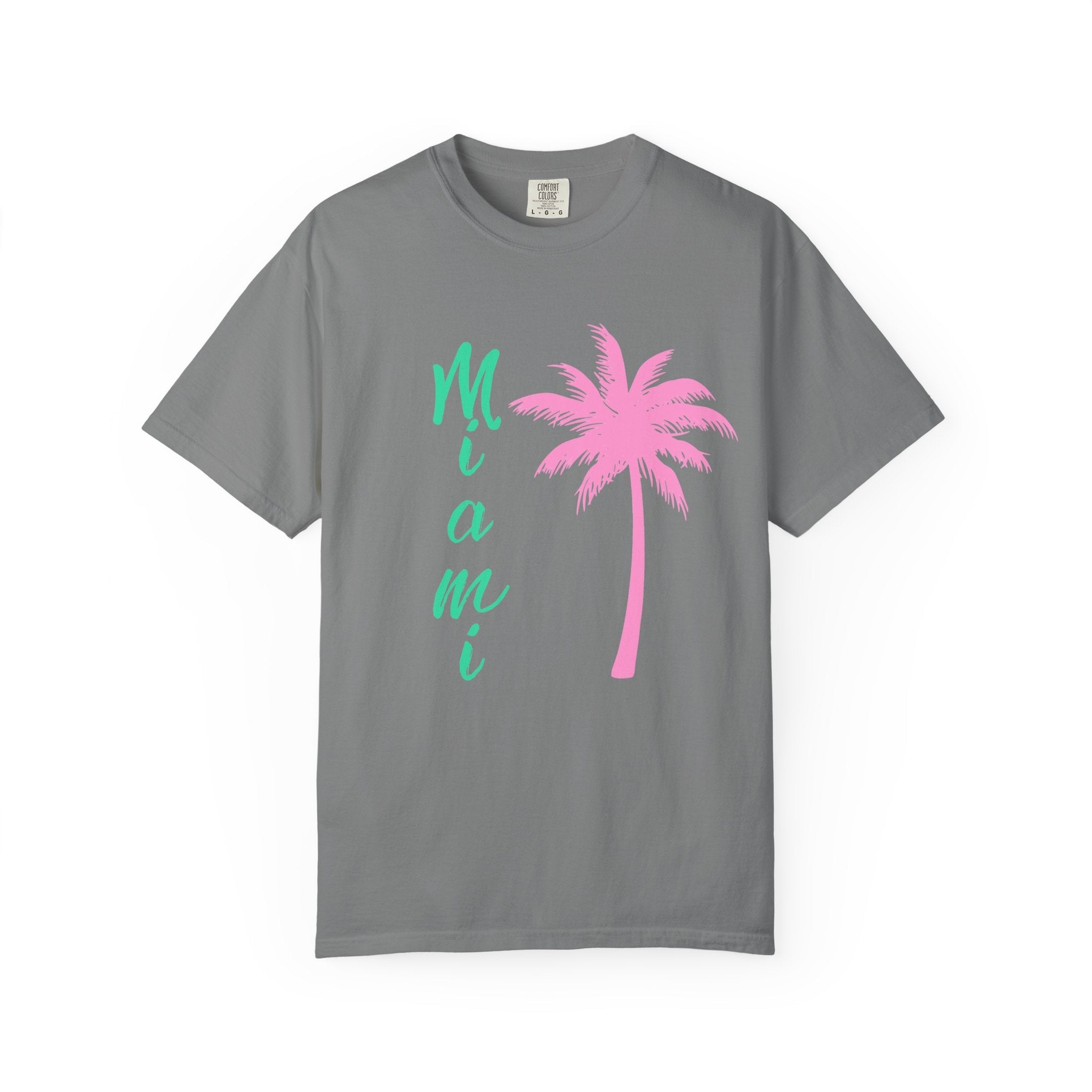 Miami Palm Beach T-Shirt — Retro Surfboard & Pink Palm Tee - Etna Gift