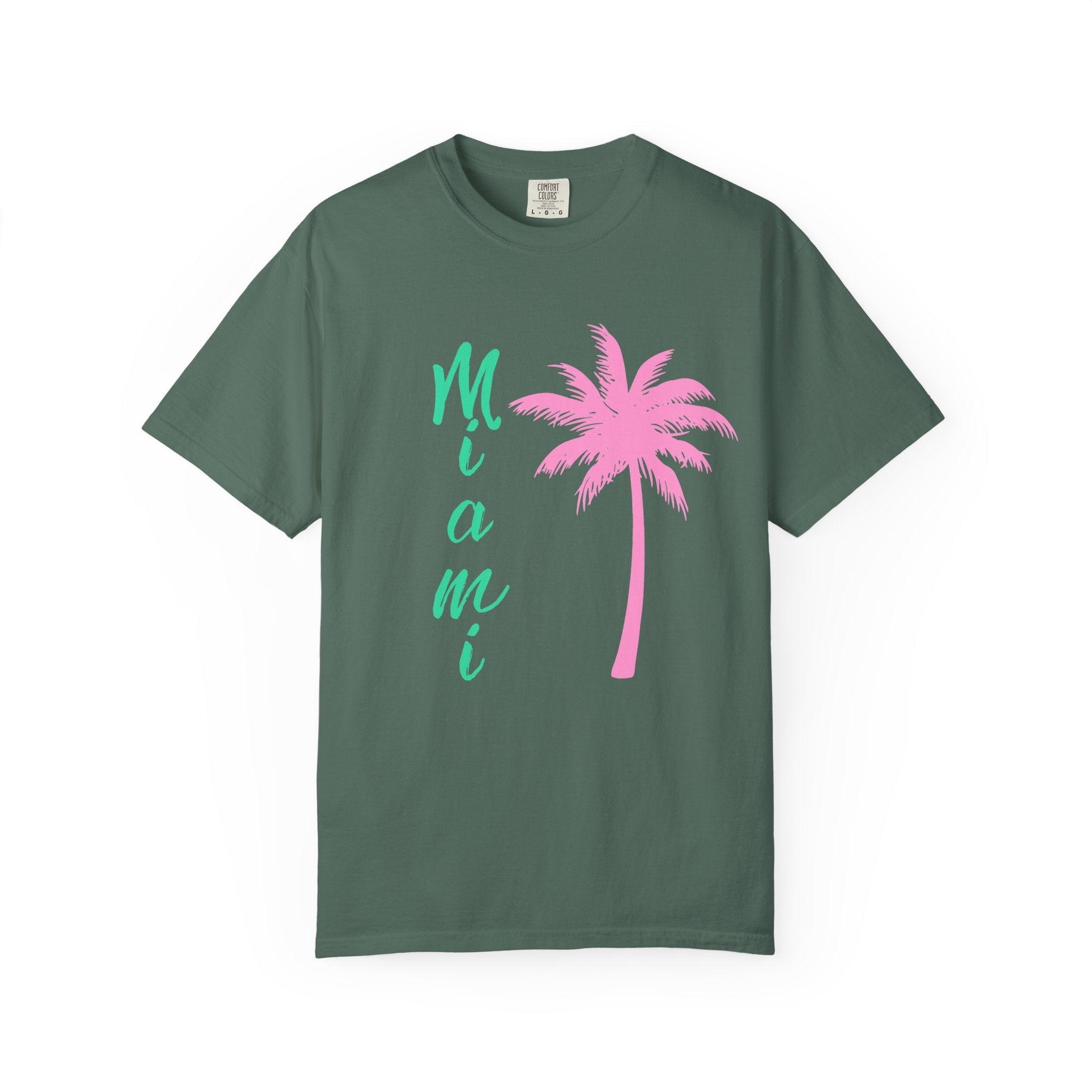 Miami Palm Beach T-Shirt — Retro Surfboard & Pink Palm Tee - Etna Gift