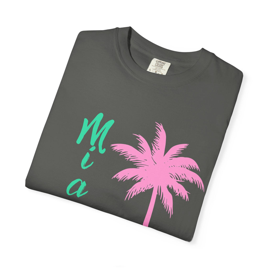 Miami Palm Beach T-Shirt — Retro Surfboard & Pink Palm Tee - Etna Gift