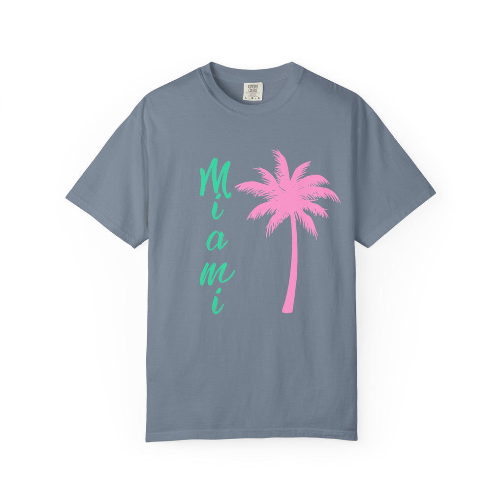 Miami Palm Beach T-Shirt — Retro Surfboard & Pink Palm Tee - Etna Gift