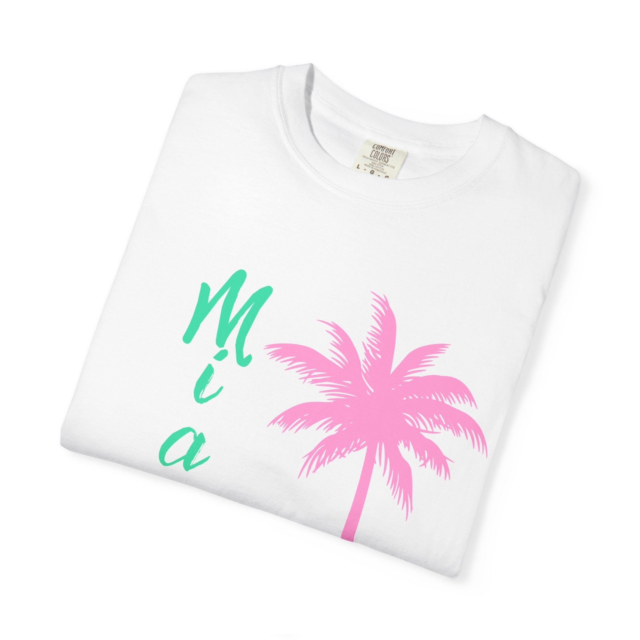 Miami Palm Beach T-Shirt — Retro Surfboard & Pink Palm Tee - Etna Gift