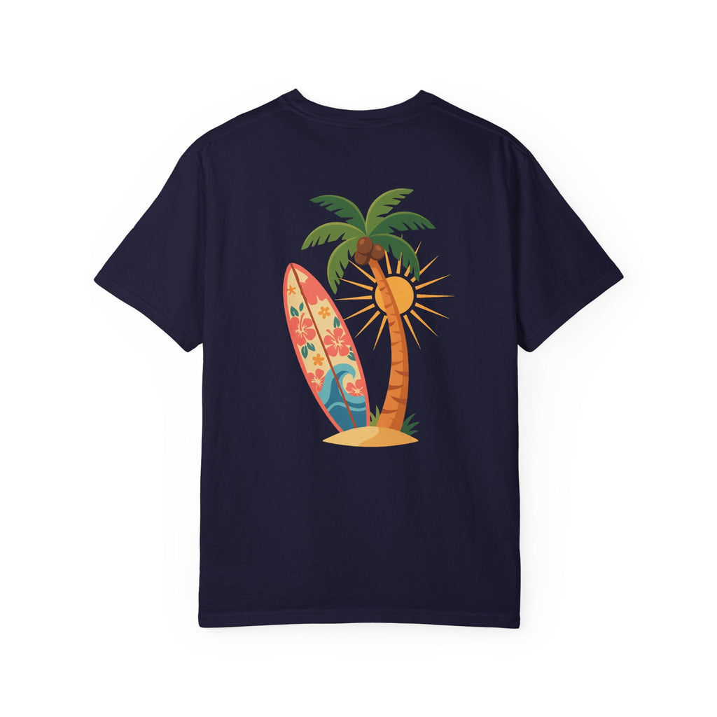 Miami Palm Beach T-Shirt — Retro Surfboard & Pink Palm Tee - Etna Gift