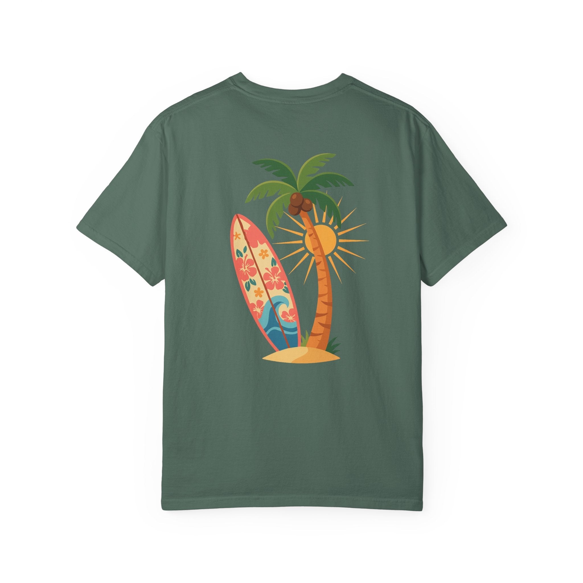 Miami Palm Beach T-Shirt — Retro Surfboard & Pink Palm Tee - Etna Gift