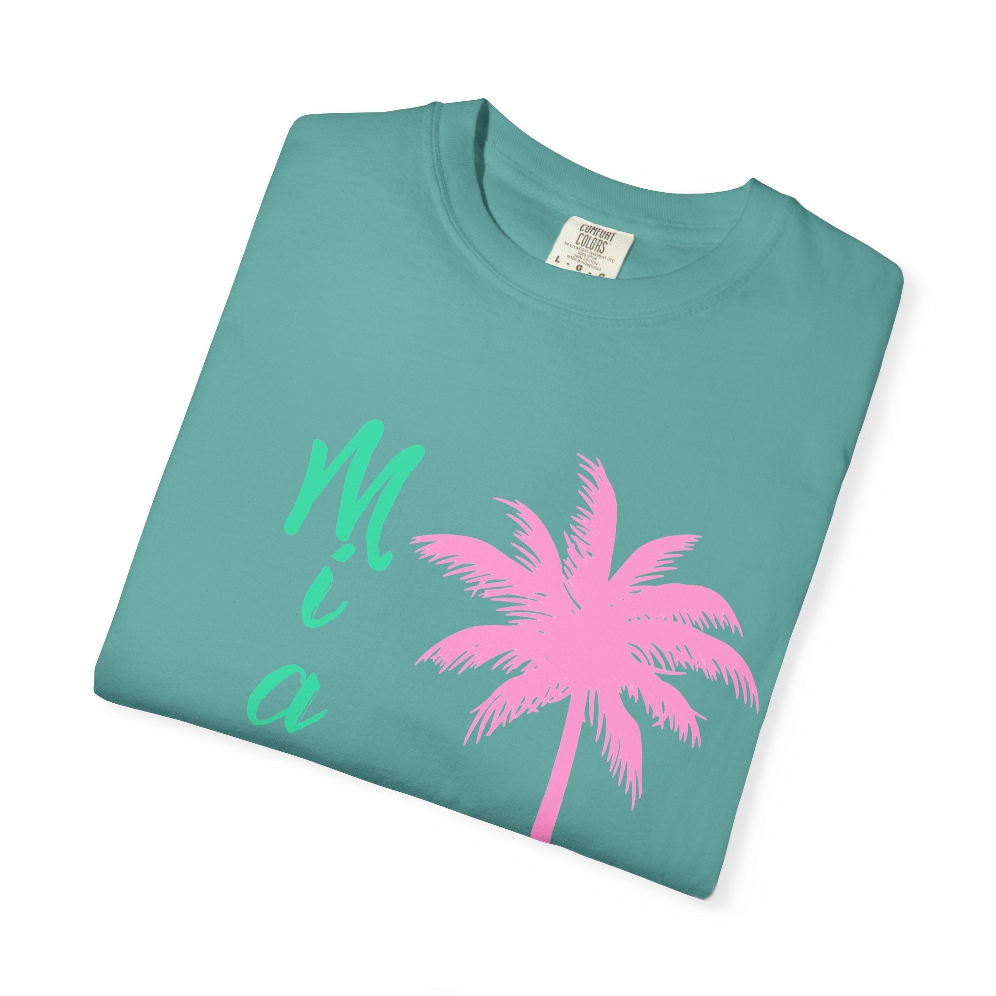 Miami Palm Beach T-Shirt — Retro Surfboard & Pink Palm Tee - Etna Gift