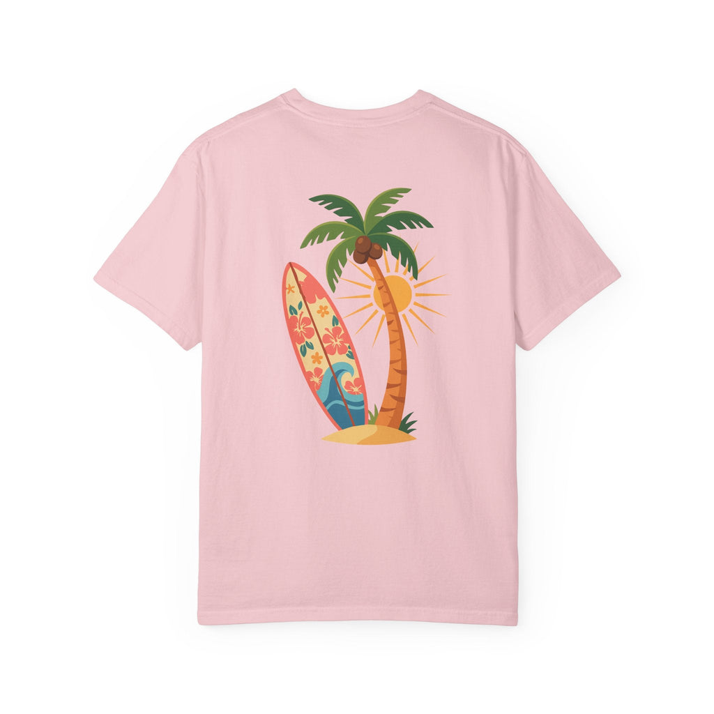 Miami Palm Beach T-Shirt — Retro Surfboard & Pink Palm Tee - Etna Gift