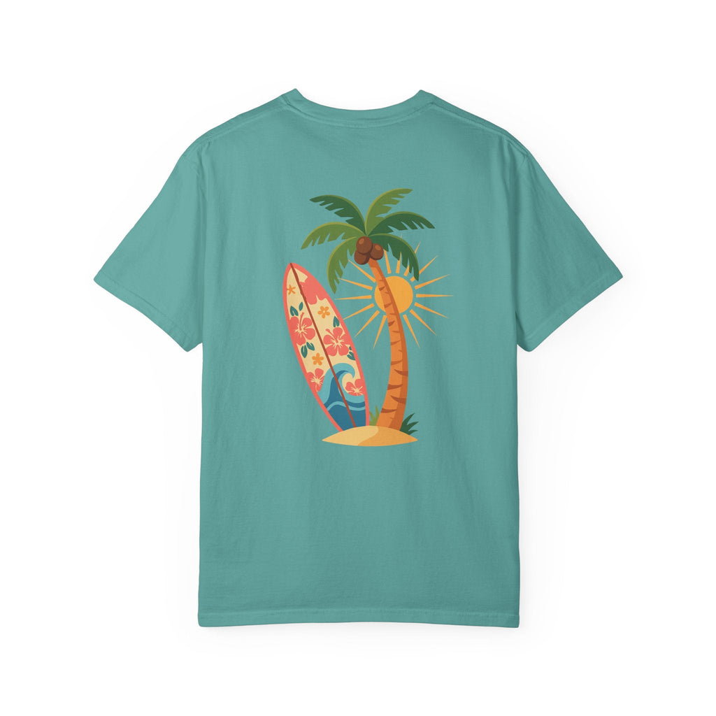 Miami Palm Beach T-Shirt — Retro Surfboard & Pink Palm Tee - Etna Gift