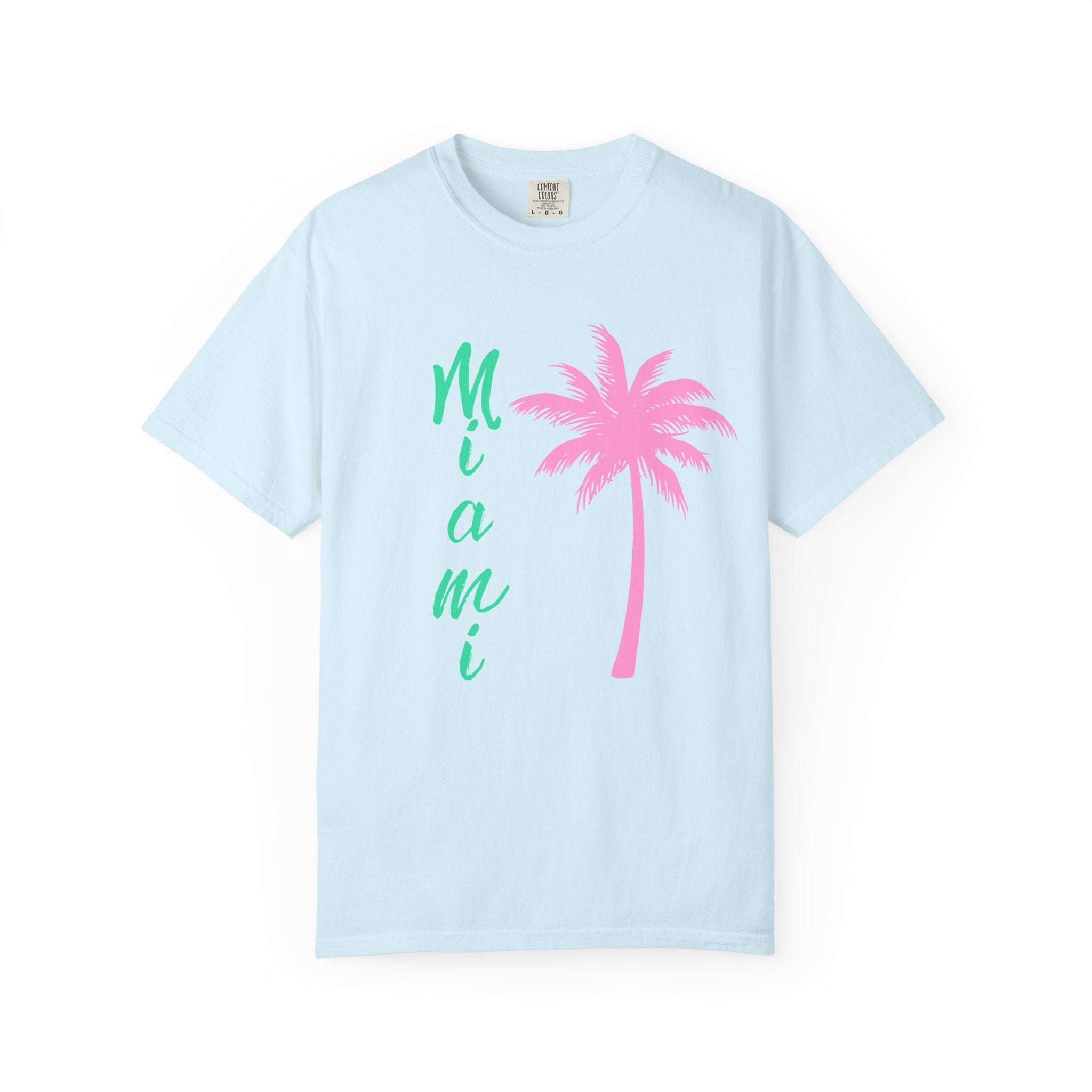 Miami Palm Beach T-Shirt — Retro Surfboard & Pink Palm Tee - Etna Gift