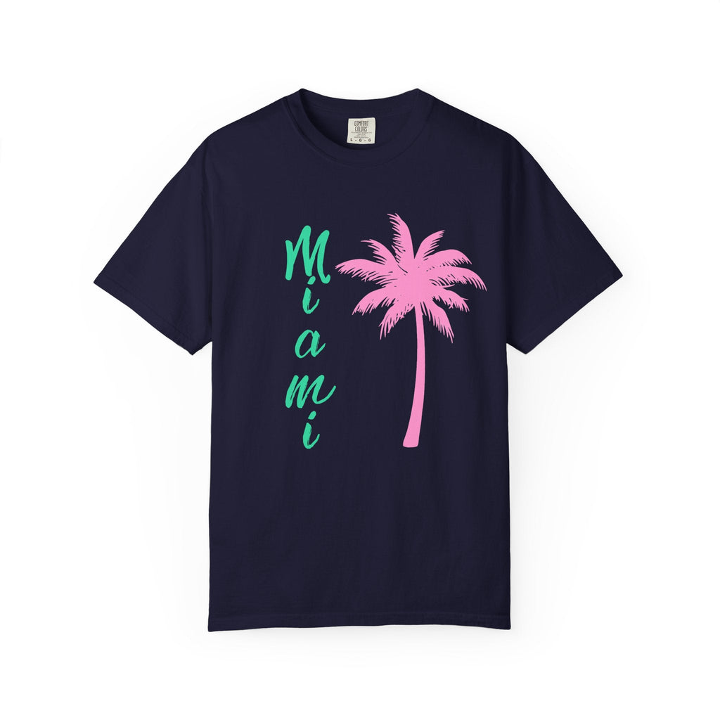 Miami Palm Beach T-Shirt — Retro Surfboard & Pink Palm Tee - Etna Gift
