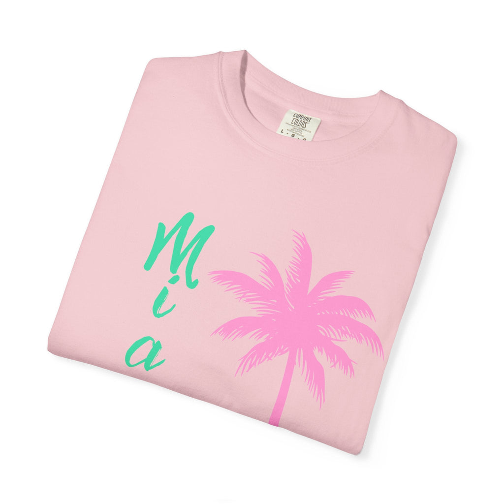 Miami Palm Beach T-Shirt — Retro Surfboard & Pink Palm Tee - Etna Gift