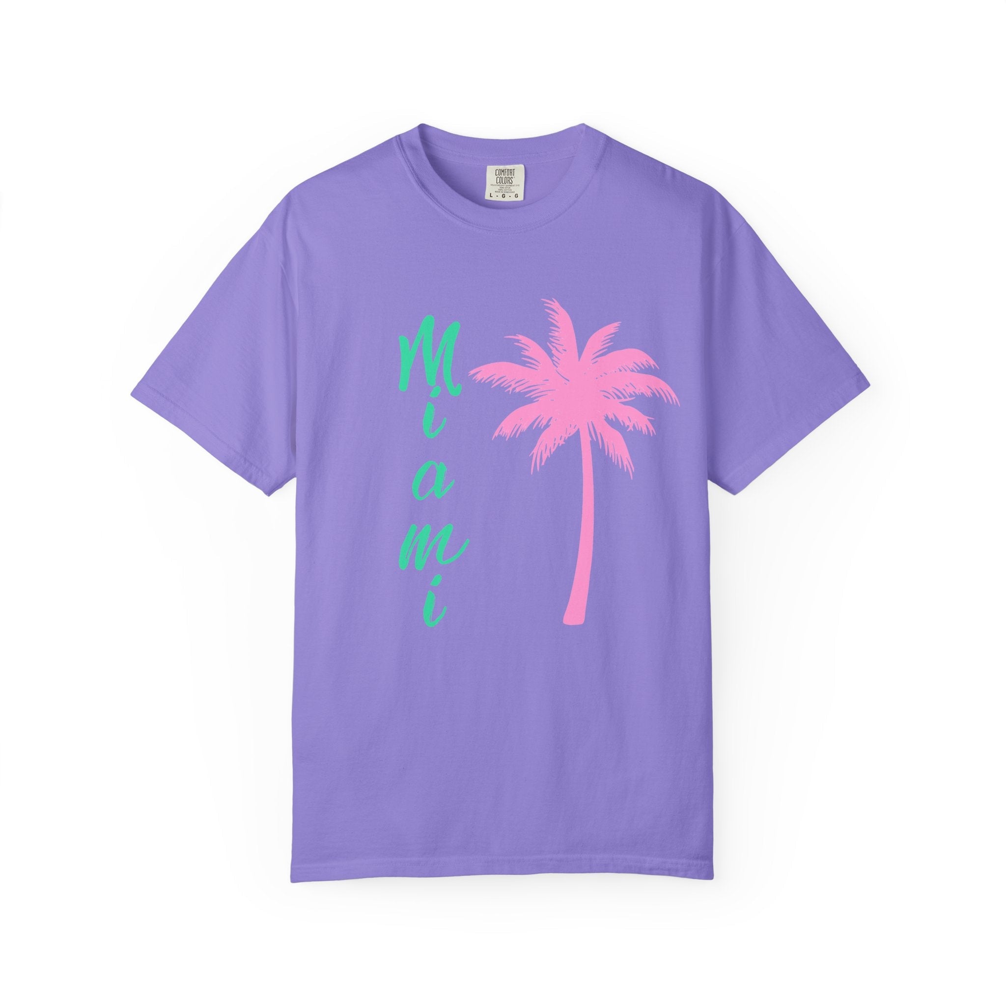 Miami Palm Beach T-Shirt — Retro Surfboard & Pink Palm Tee - Etna Gift
