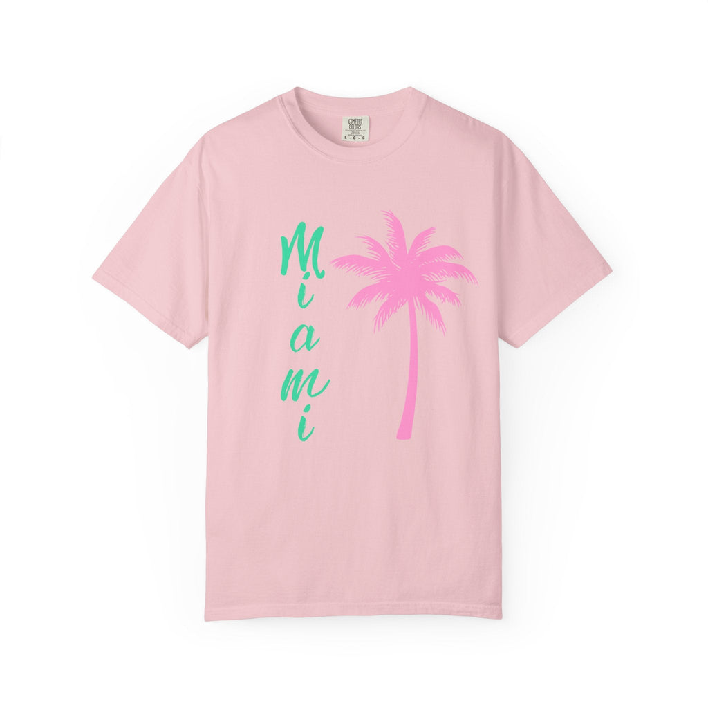 Miami Palm Beach T-Shirt — Retro Surfboard & Pink Palm Tee - Etna Gift