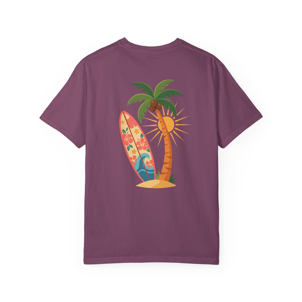 Miami Palm Beach T-Shirt — Retro Surfboard & Pink Palm Tee - Etna Gift