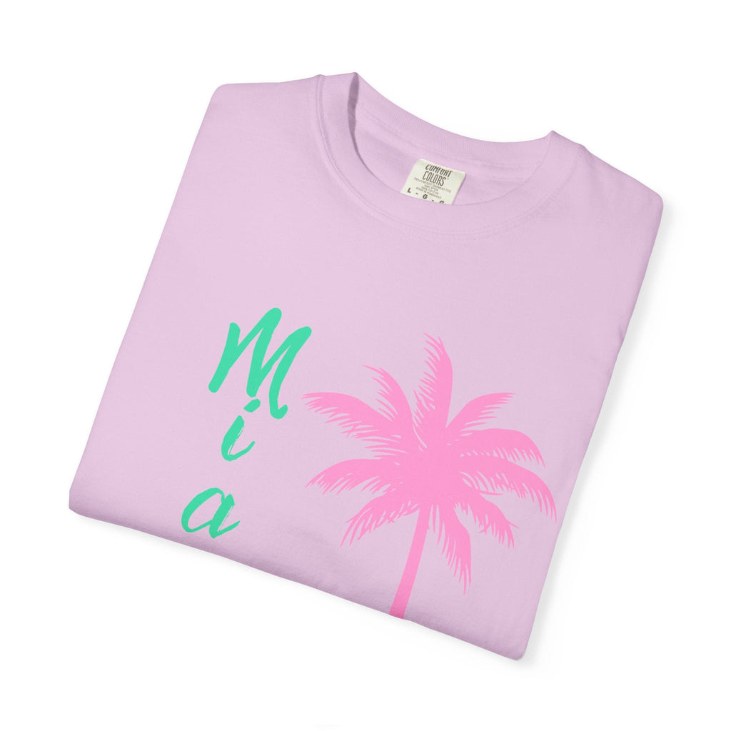 Miami Palm Beach T-Shirt — Retro Surfboard & Pink Palm Tee - Etna Gift