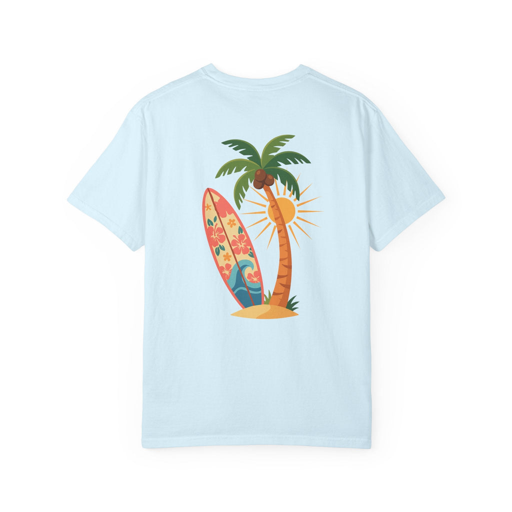 Miami Palm Beach T-Shirt — Retro Surfboard & Pink Palm Tee - Etna Gift