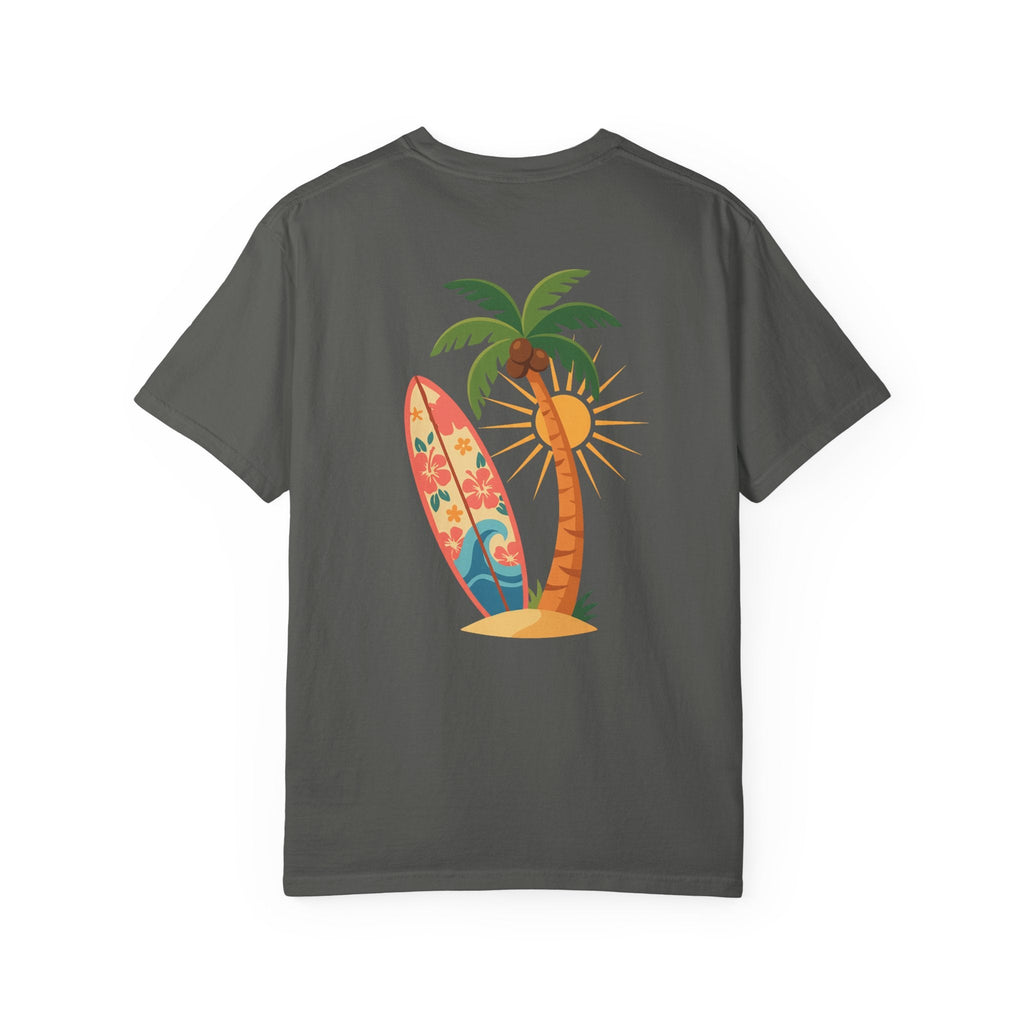 Miami Palm Beach T-Shirt — Retro Surfboard & Pink Palm Tee - Etna Gift