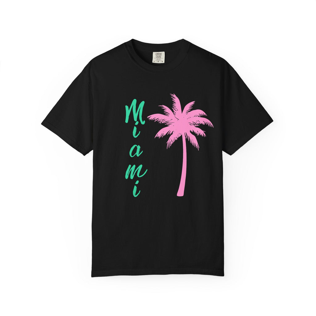 Miami Palm Beach T-Shirt — Retro Surfboard & Pink Palm Tee - Etna Gift