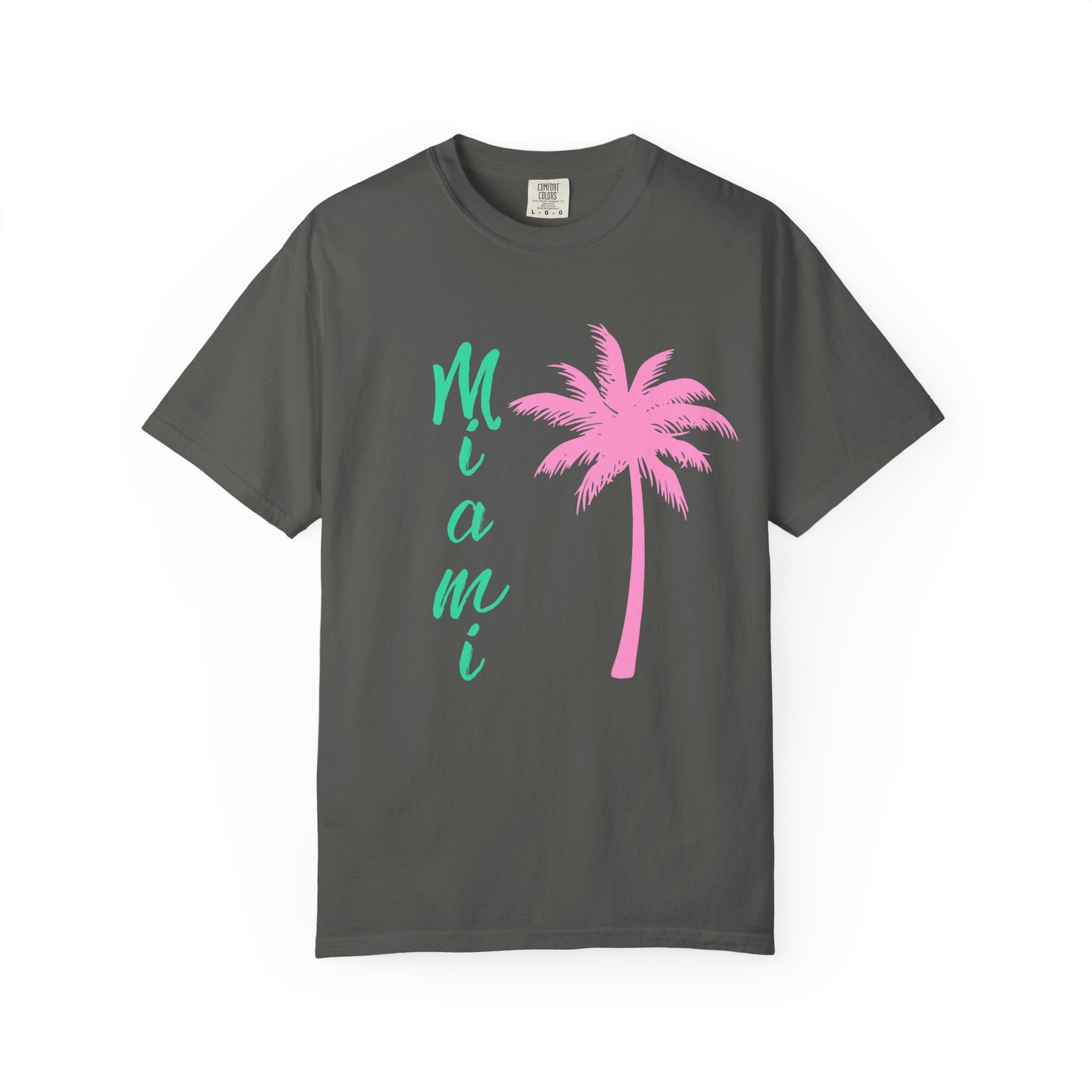 Miami Palm Beach T-Shirt — Retro Surfboard & Pink Palm Tee - Etna Gift