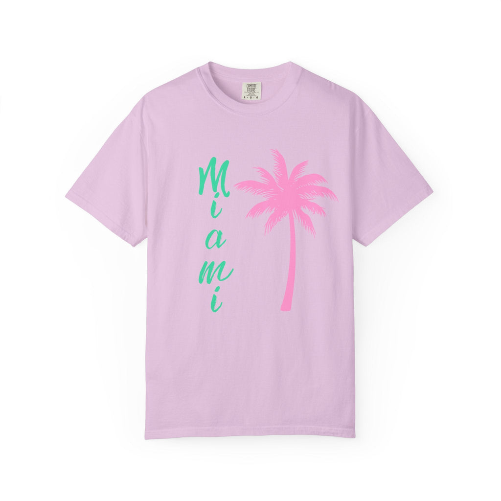 Miami Palm Beach T-Shirt — Retro Surfboard & Pink Palm Tee - Etna Gift