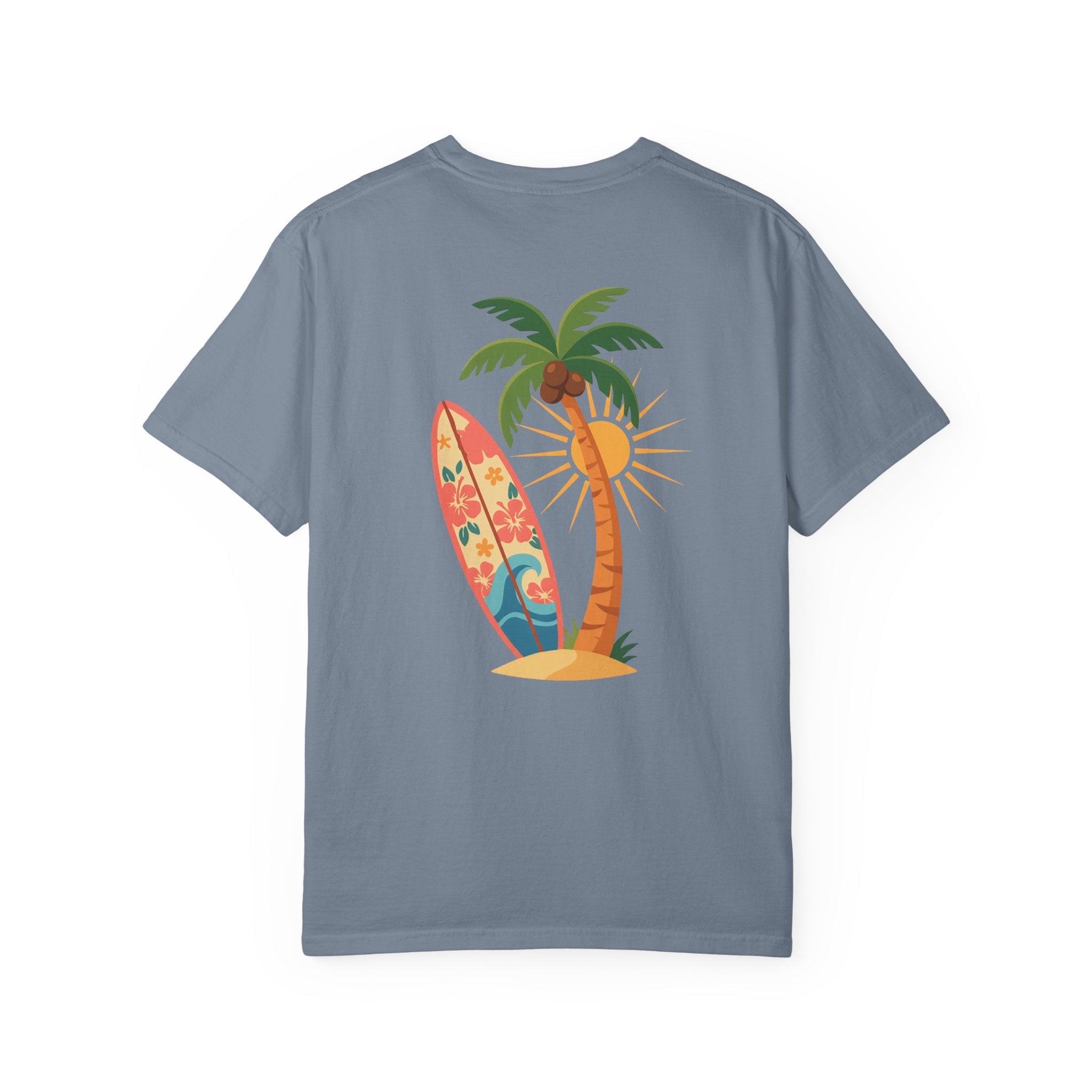 Miami Palm Beach T-Shirt — Retro Surfboard & Pink Palm Tee - Etna Gift