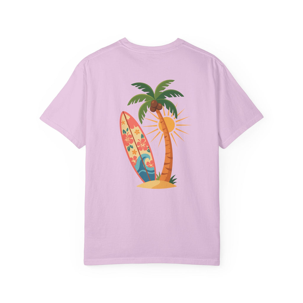Miami Palm Beach T-Shirt — Retro Surfboard & Pink Palm Tee - Etna Gift
