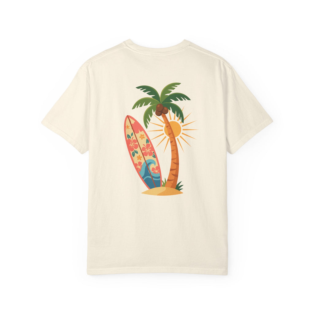 Miami Palm Beach T-Shirt — Retro Surfboard & Pink Palm Tee - Etna Gift
