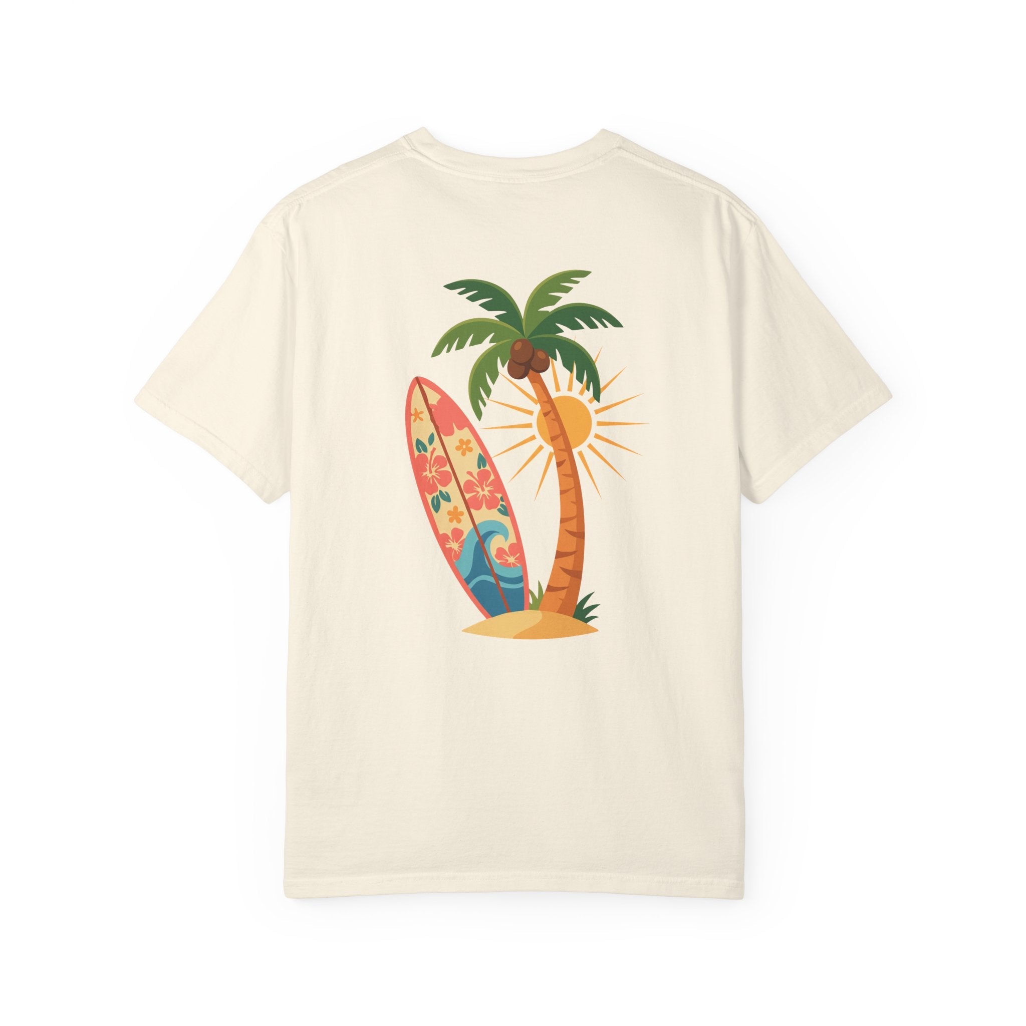 Miami Palm Beach T-Shirt — Retro Surfboard & Pink Palm Tee - Etna Gift