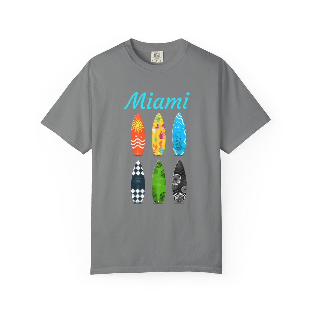 Miami Surfboard T-Shirt Colorful Beach Surf Tee - Etna Gift