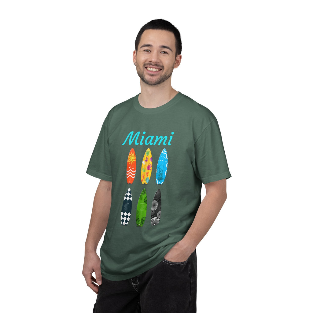 Miami Surfboard T-Shirt Colorful Beach Surf Tee - Etna Gift