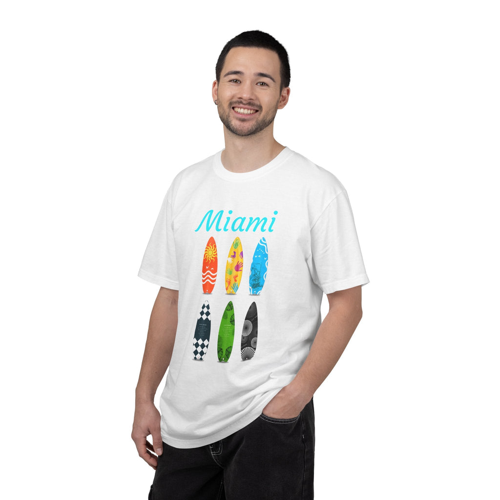 Miami Surfboard T-Shirt Colorful Beach Surf Tee - Etna Gift