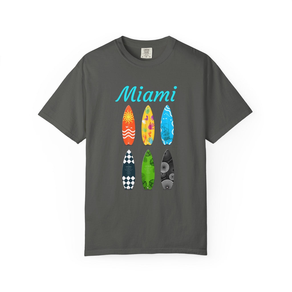 Miami Surfboard T-Shirt Colorful Beach Surf Tee - Etna Gift