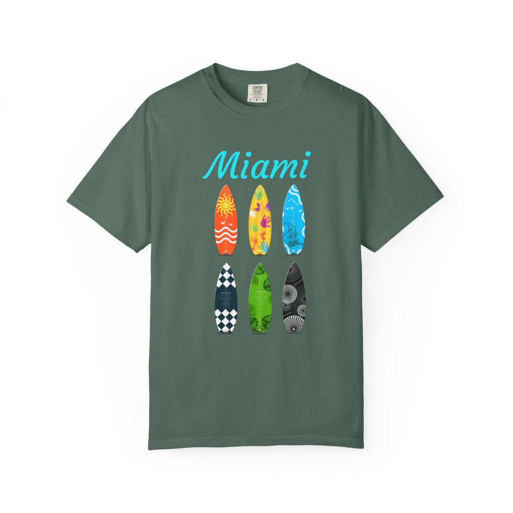 Miami Surfboard T-Shirt Colorful Beach Surf Tee - Etna Gift