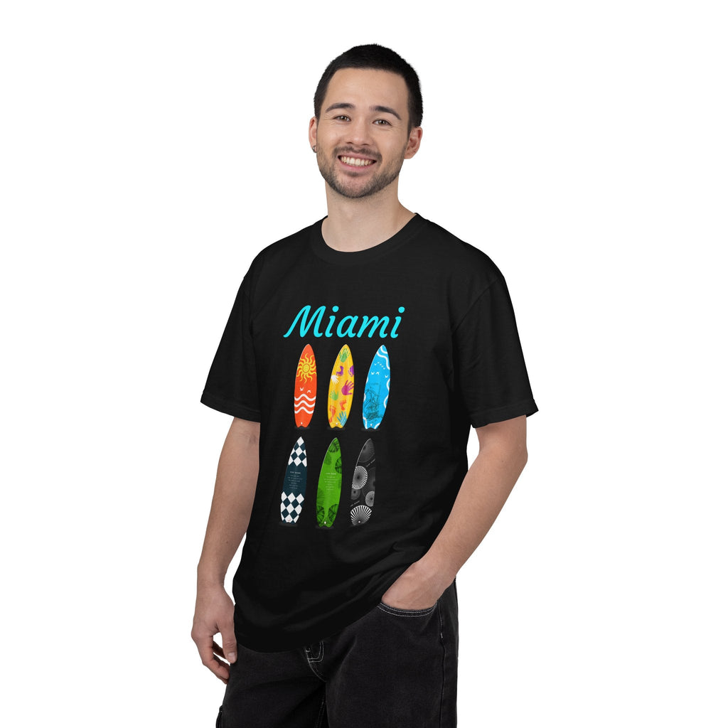 Miami Surfboard T-Shirt Colorful Beach Surf Tee - Etna Gift