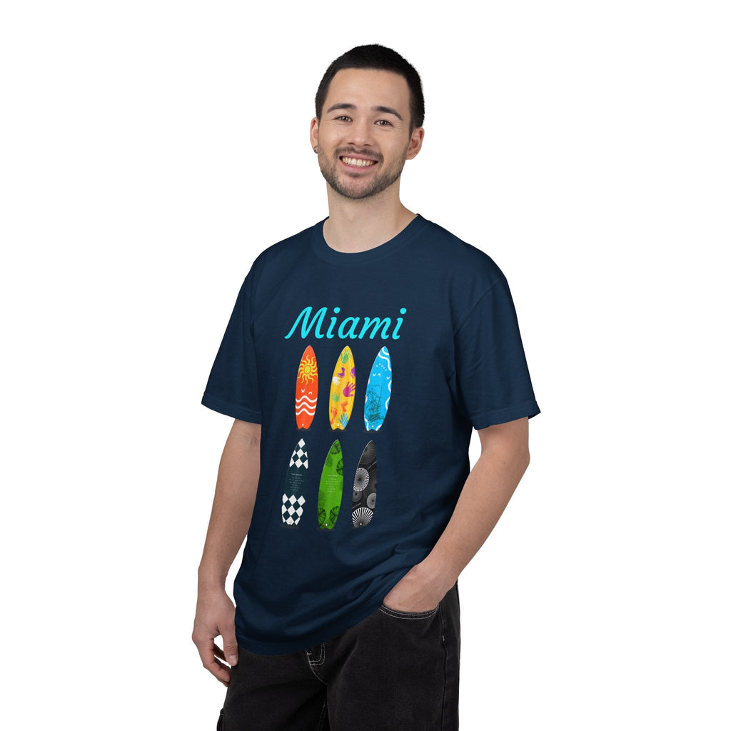 Miami Surfboard T-Shirt Colorful Beach Surf Tee - Etna Gift
