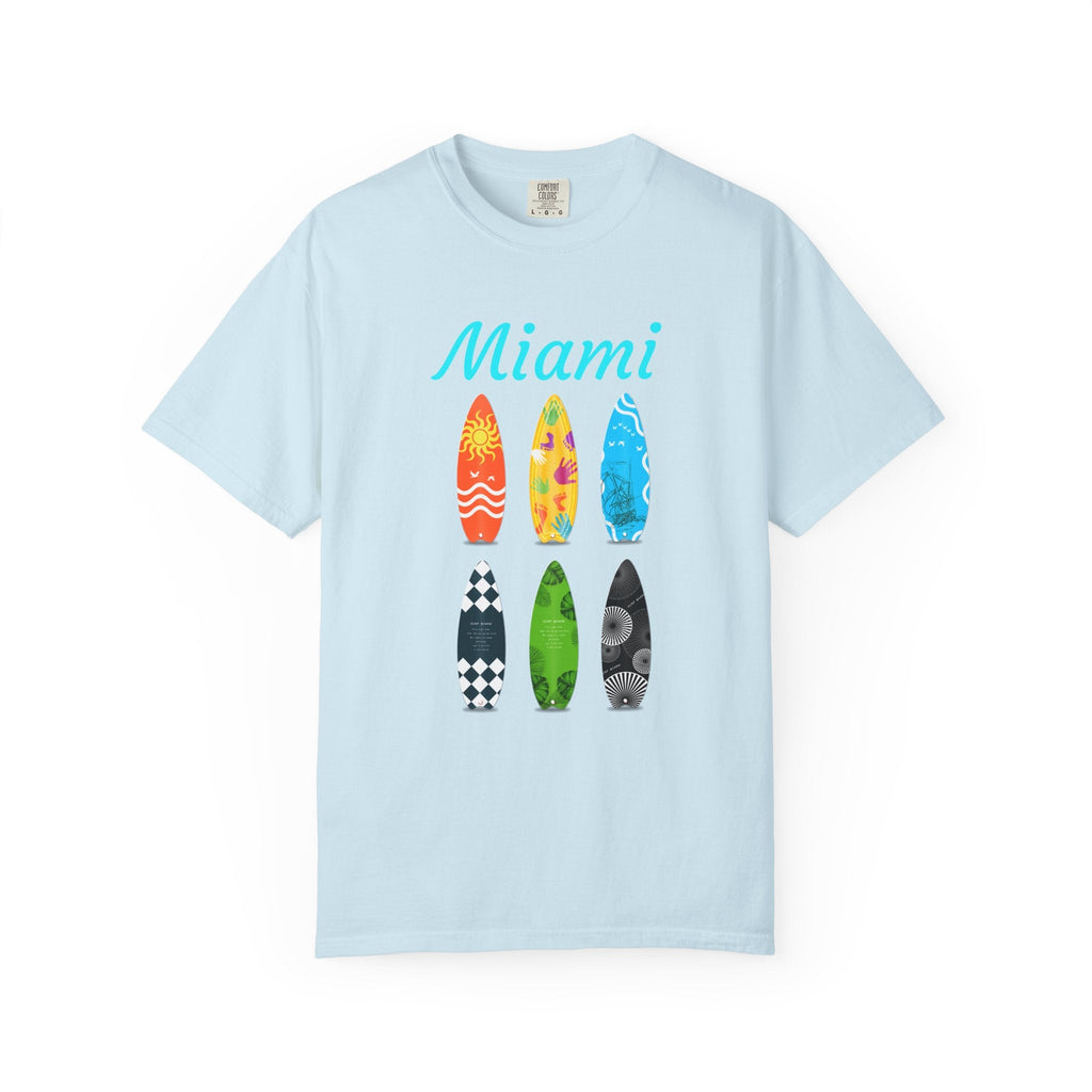 Miami Surfboard T-Shirt Colorful Beach Surf Tee - Etna Gift